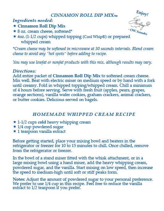 Cinnamon Roll Dip  Mix
