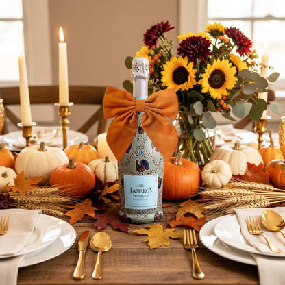 Orange Linen Bottle Bow