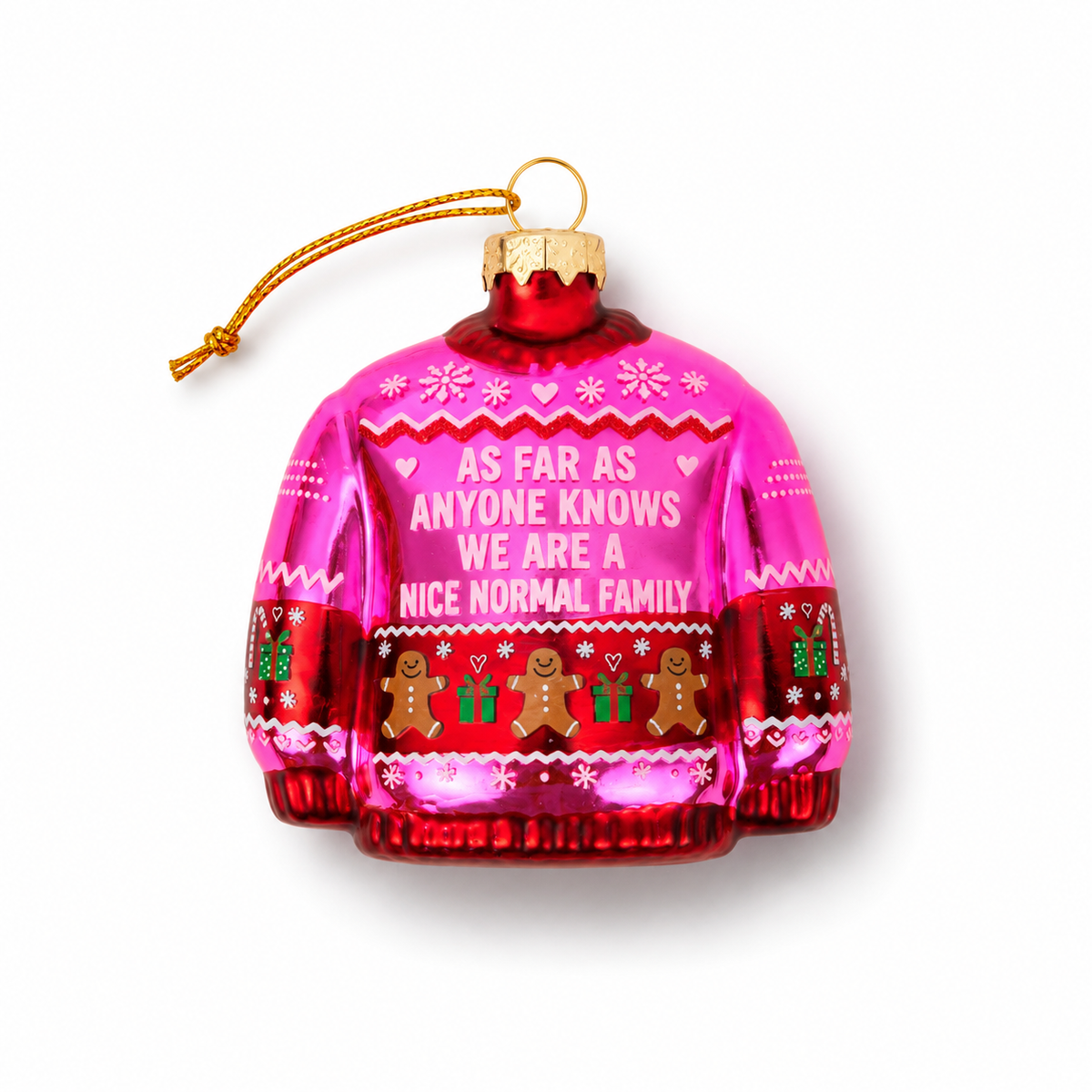 We're Nice Normal Family - Glass Ornament, Holiday Gift