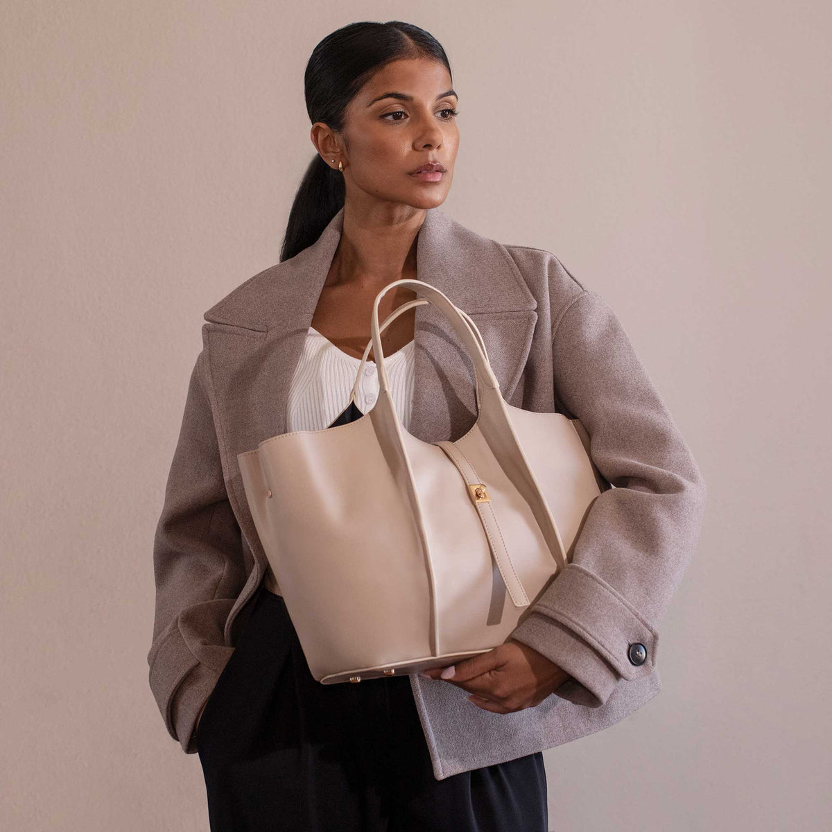 Mushroom Leather Tote