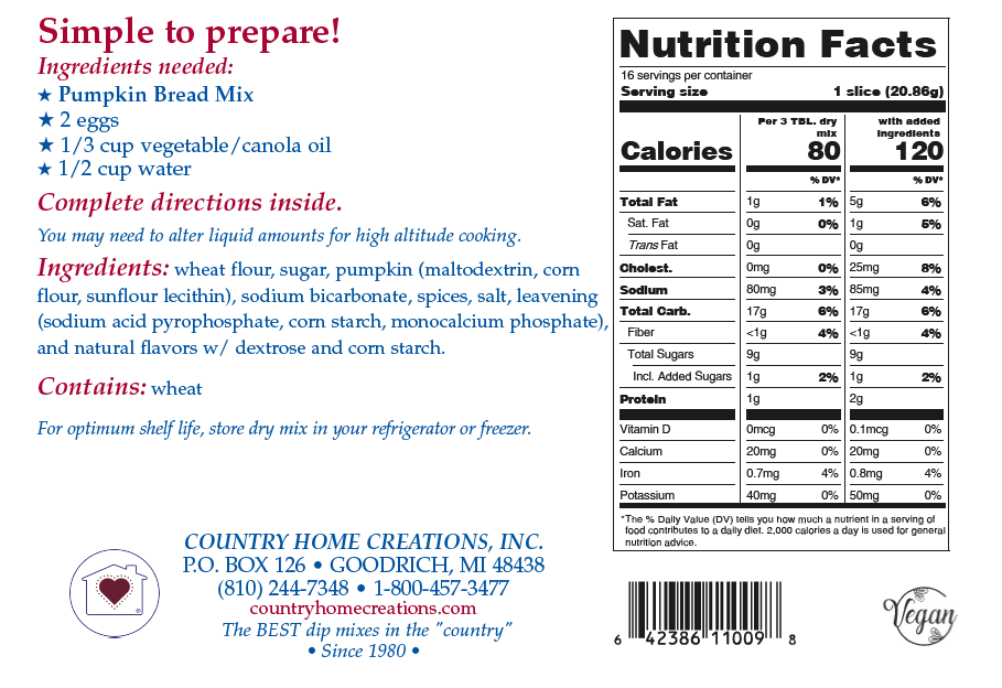 Pumpkin Bread Mix