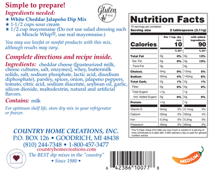 White Cheddar Jalapeno Dip Mix