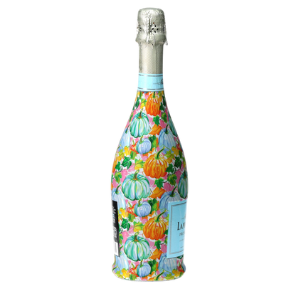 Orange & Blue Pumpkins Prosecco Bottle Wrap