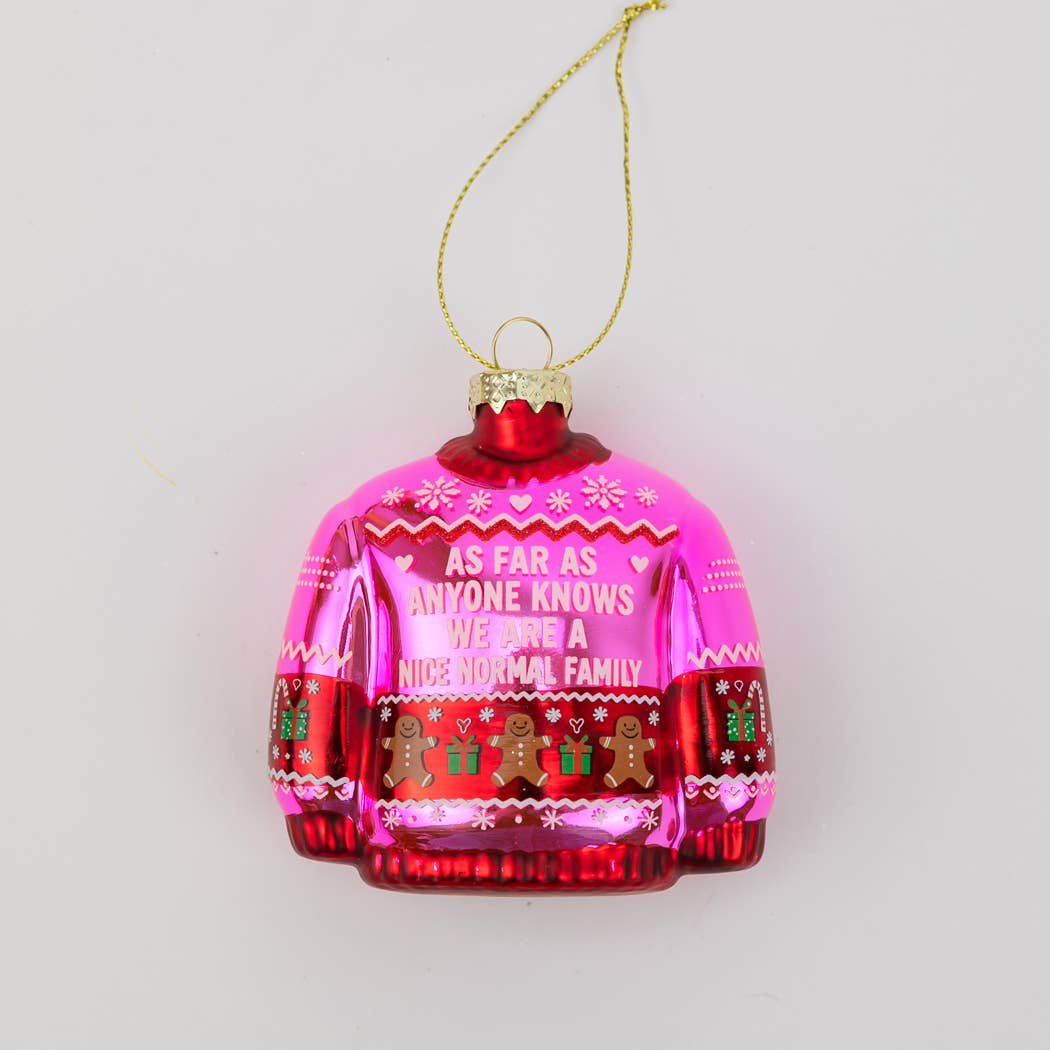We're Nice Normal Family - Glass Ornament, Holiday Gift