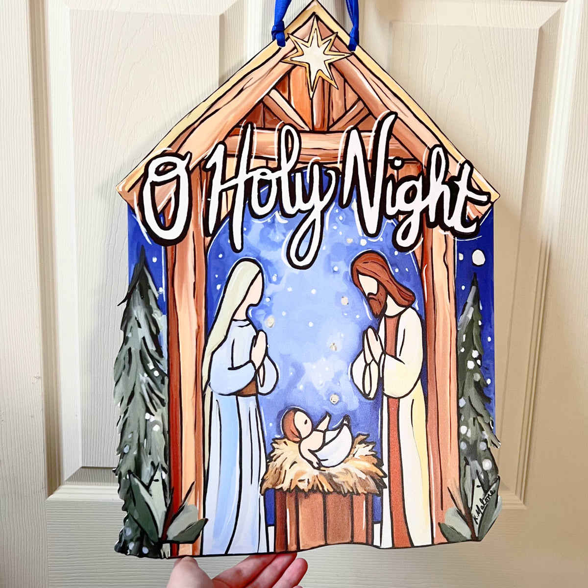 O Holy Night Nativity Door Hanger