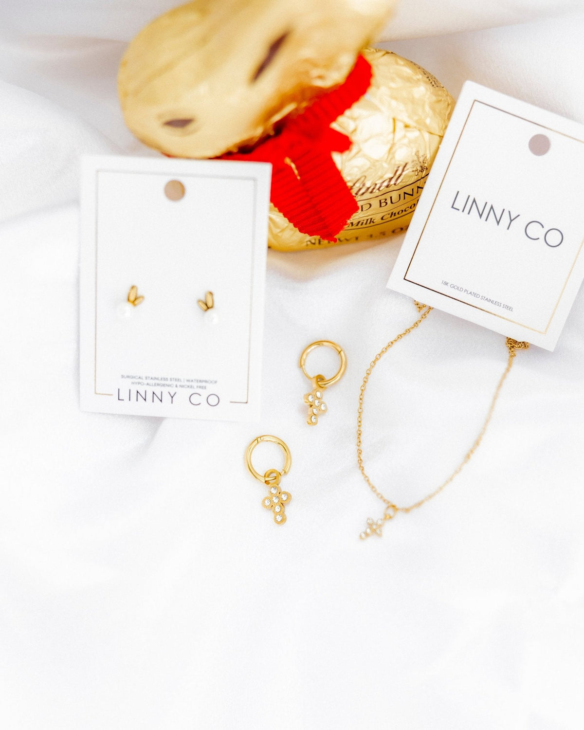 Huggie Charm Earrings - Esther Cross Clear
