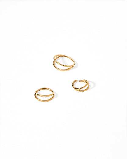 Huggie Earrings - Nylah Gold 10mm