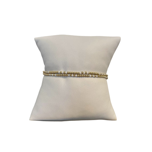 Gameday Hope Joy Pattern 2mm Bead Bracelet - White