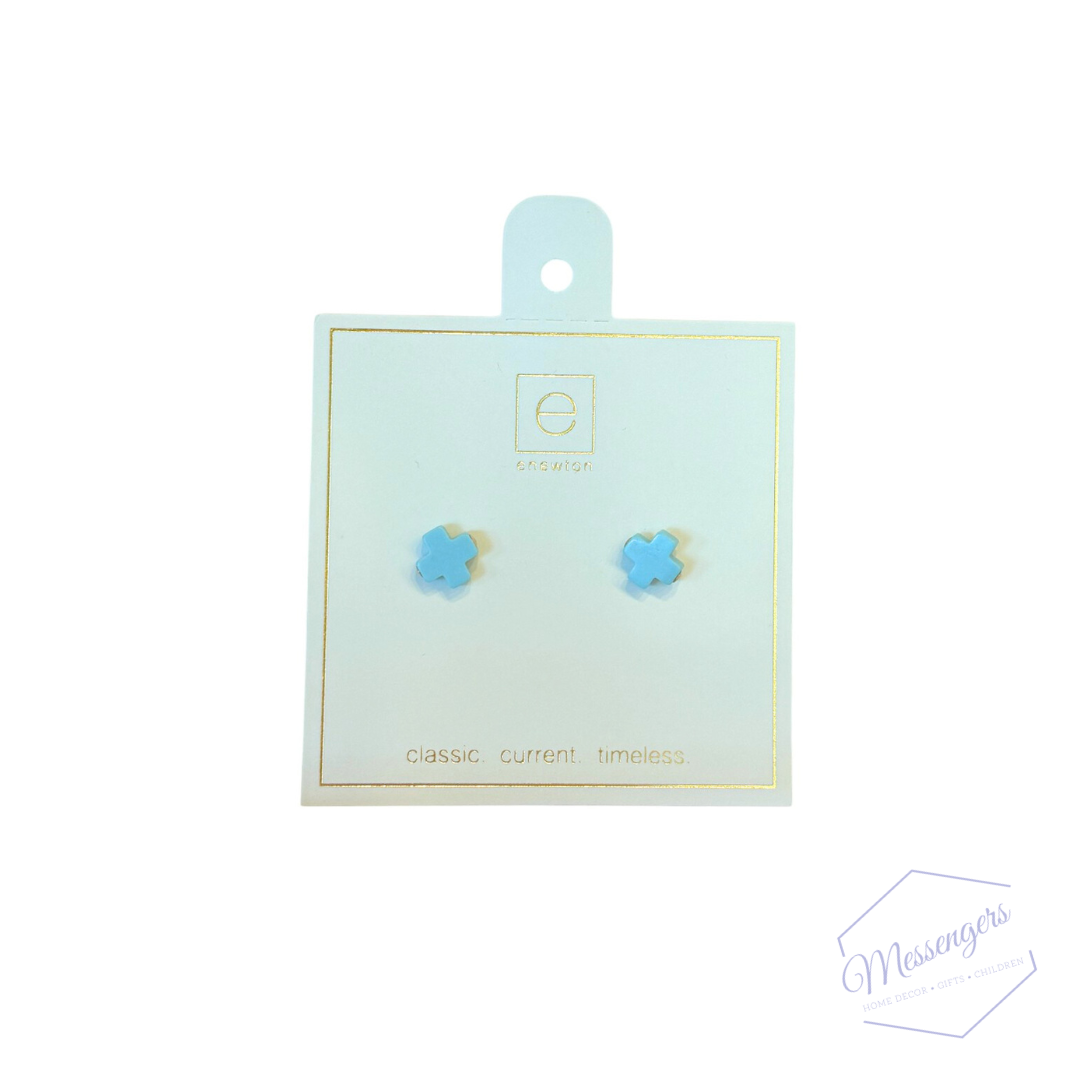 Signature Cross Stud - Turquoise
