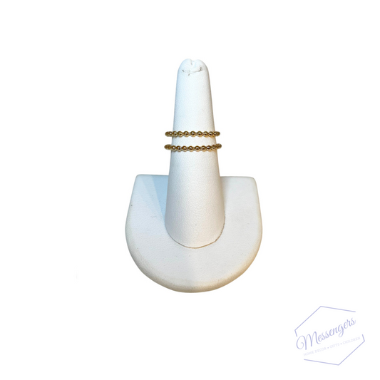 Classic Gold 3mm Bead Ring  - 8