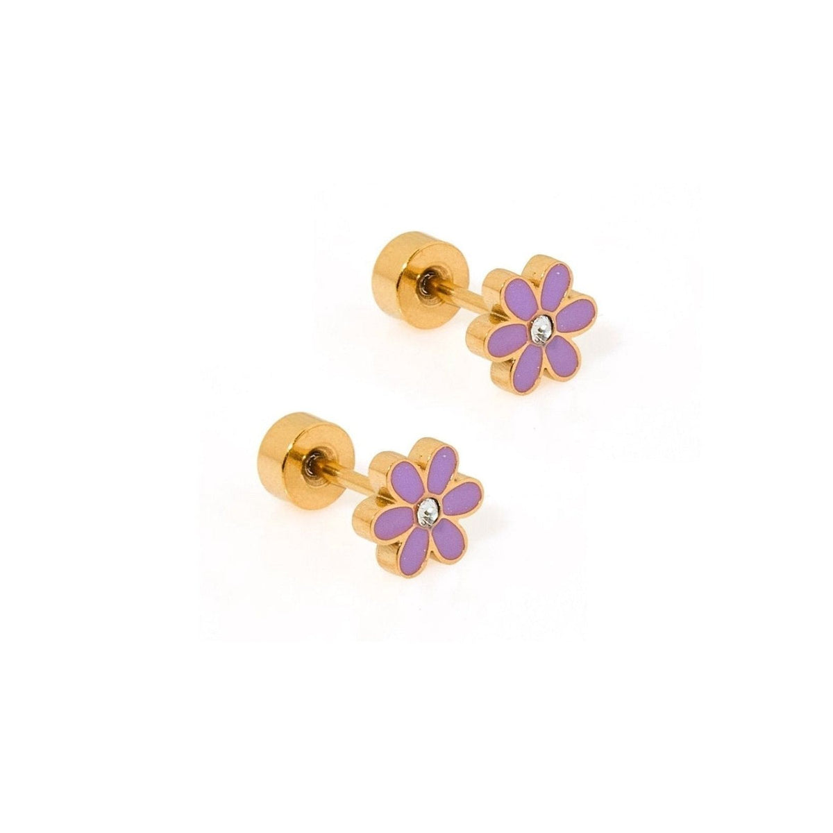 Screwback Stud Earrings - Alli Purple
