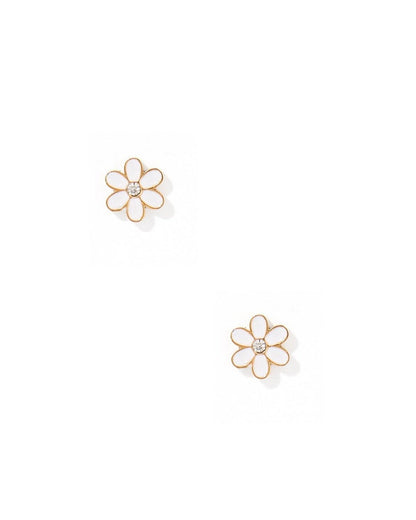 Screwback Stud Earrings - Alli White