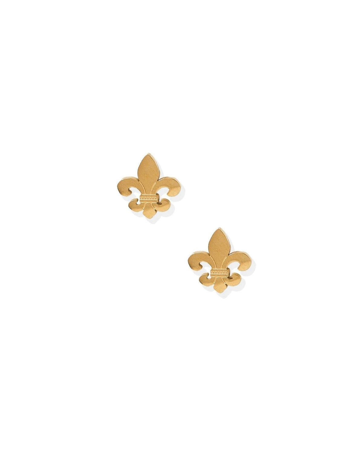 Screwback Stud Earrings - Fleur-de-lis Gold