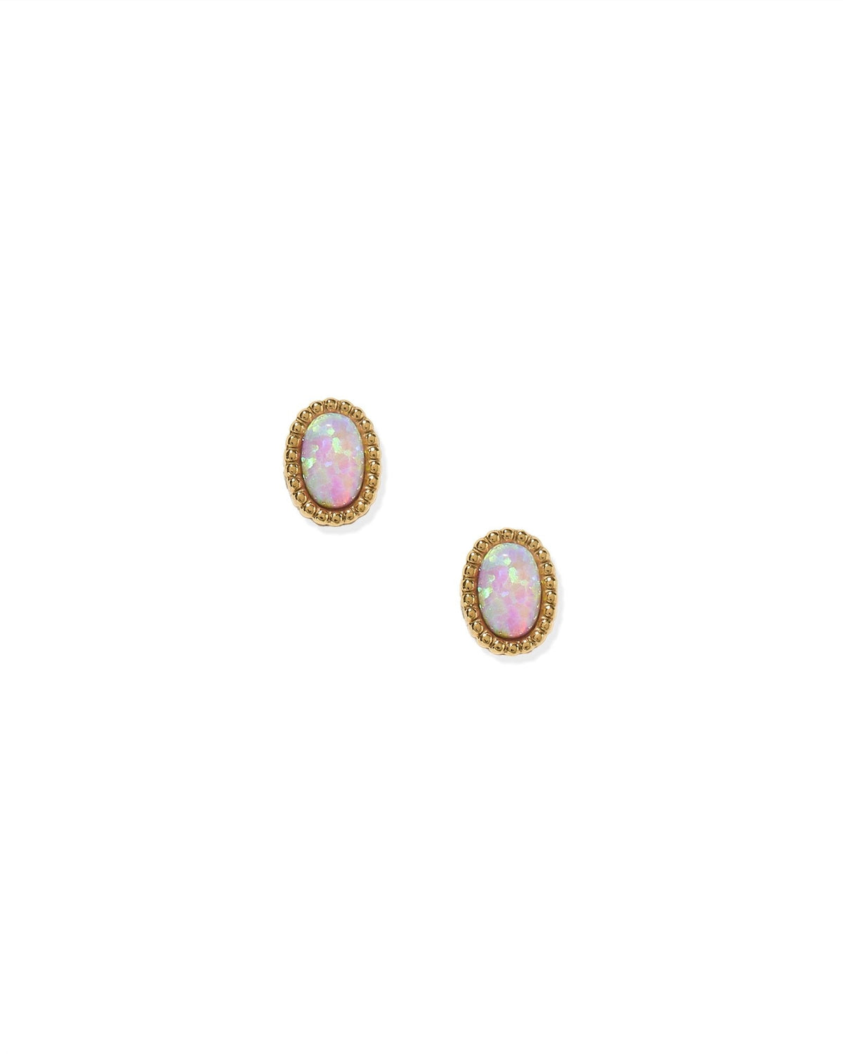 Screwback Stud Earrings - Luna Opal Light Pink