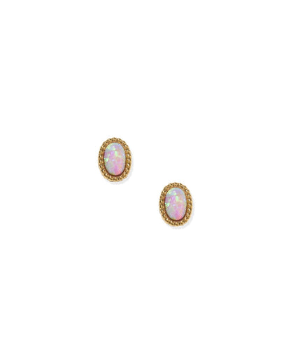 Screwback Stud Earrings - Luna Opal Light Pink