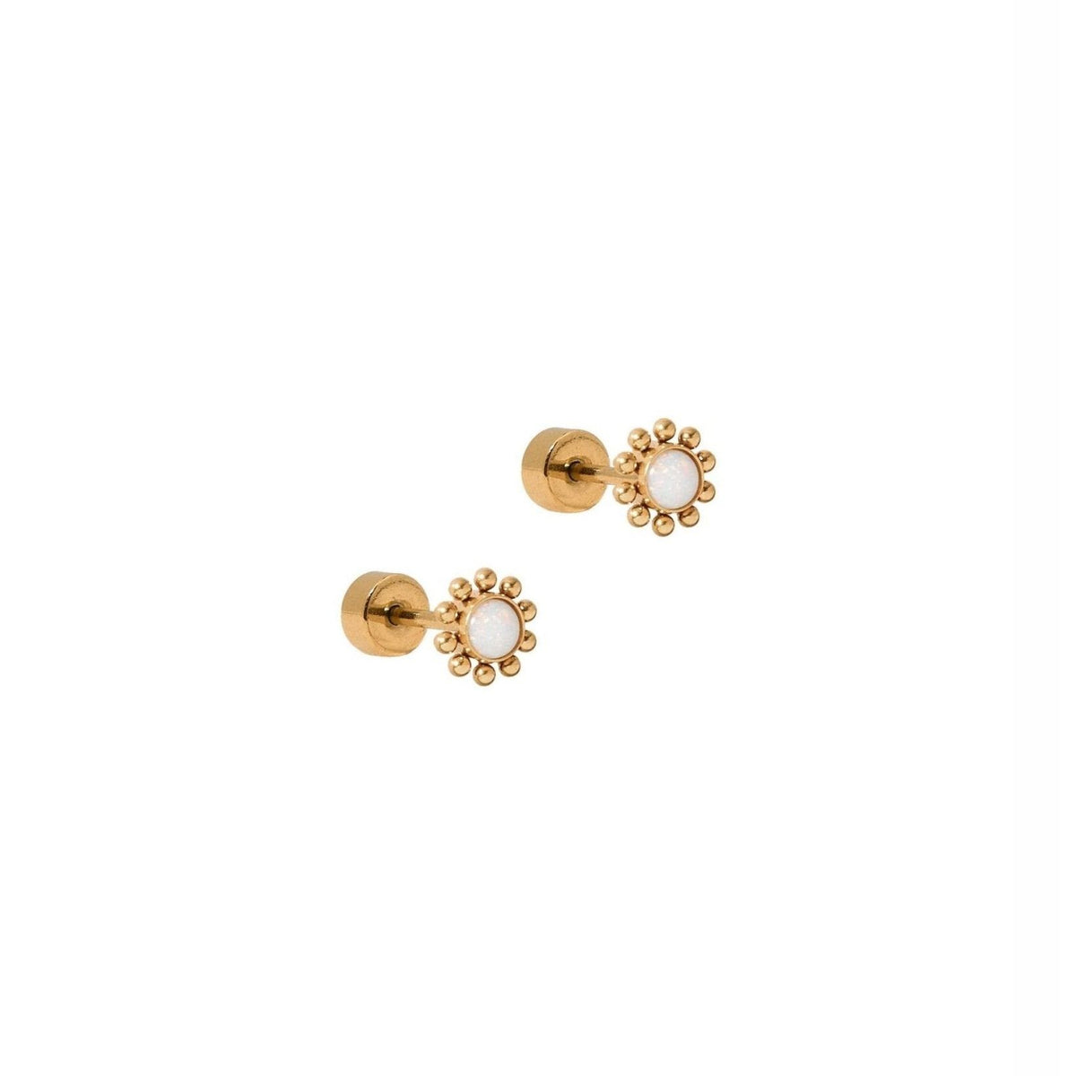 Screwback Stud Earrings - Serena Opal
