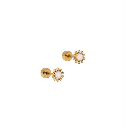 Screwback Stud Earrings - Serena Opal