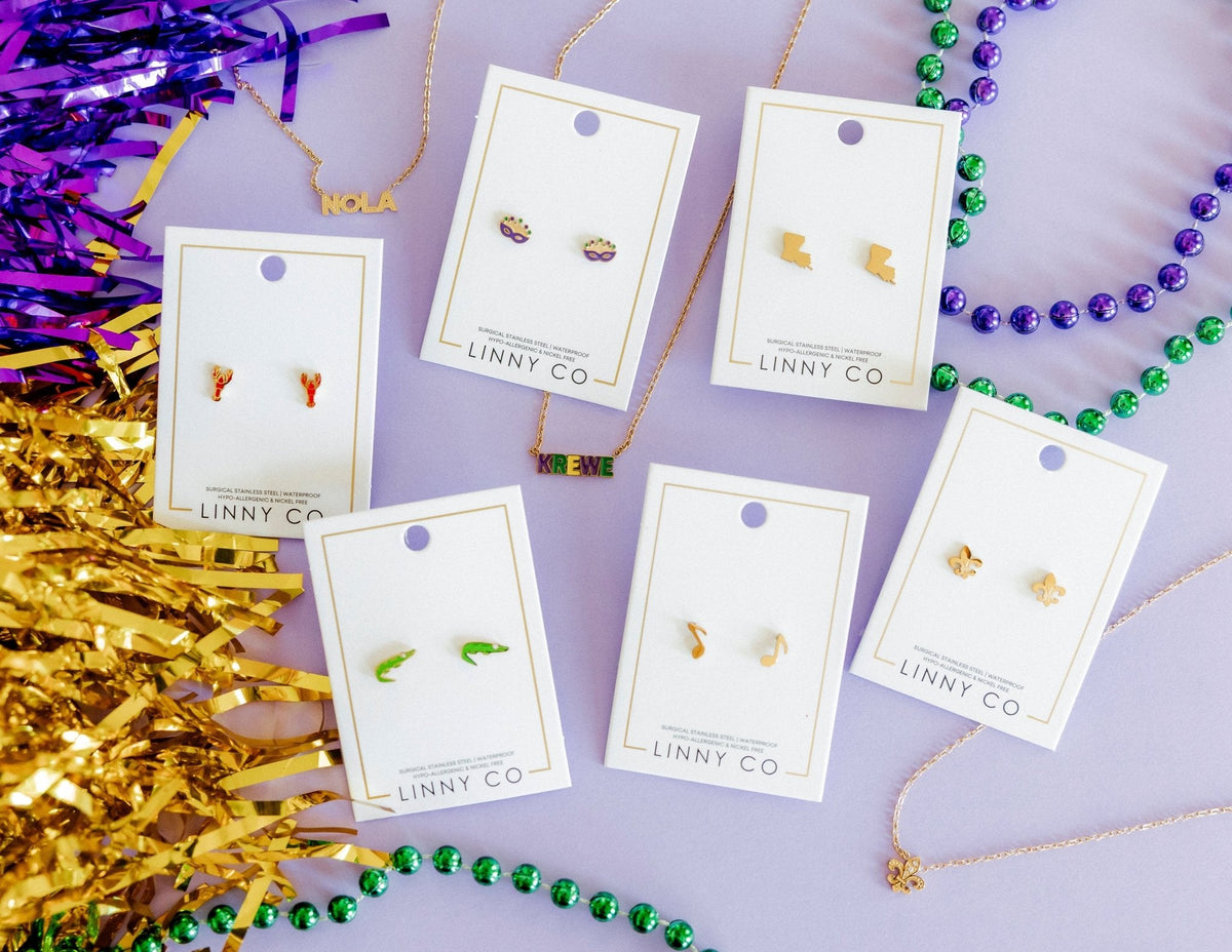 Screwback Stud Earrings - State of Louisiana