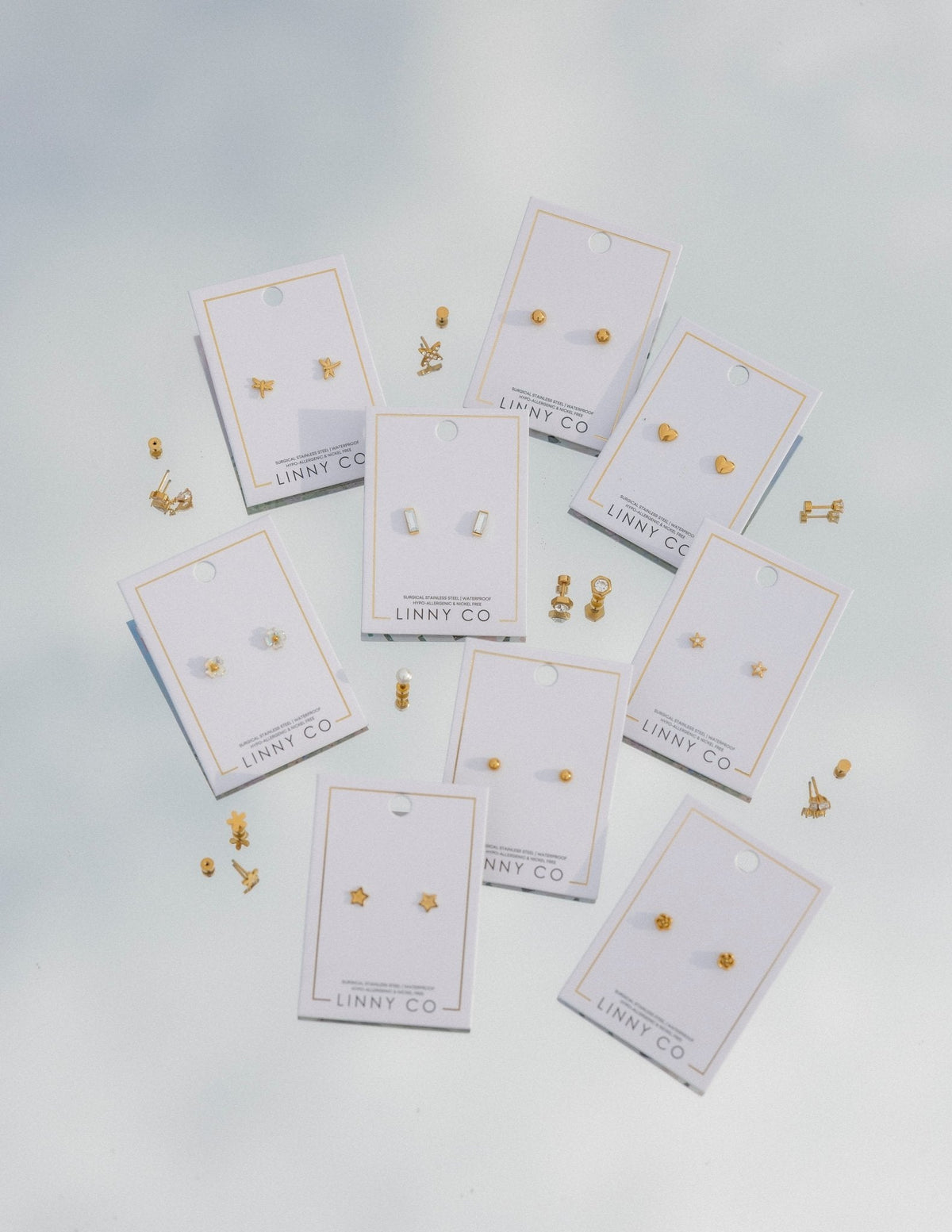 Screwback Stud Earrings - Evelyn Gold