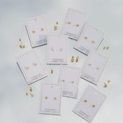 Screwback Stud Earrings - Evelyn Gold