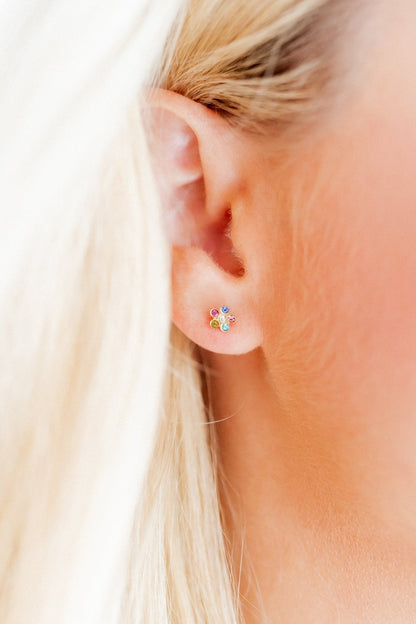 Screwback Stud Earrings - Lyla Flower Multi