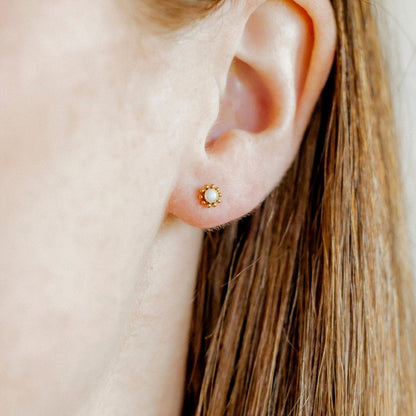 Screwback Stud Earrings - Serena Opal