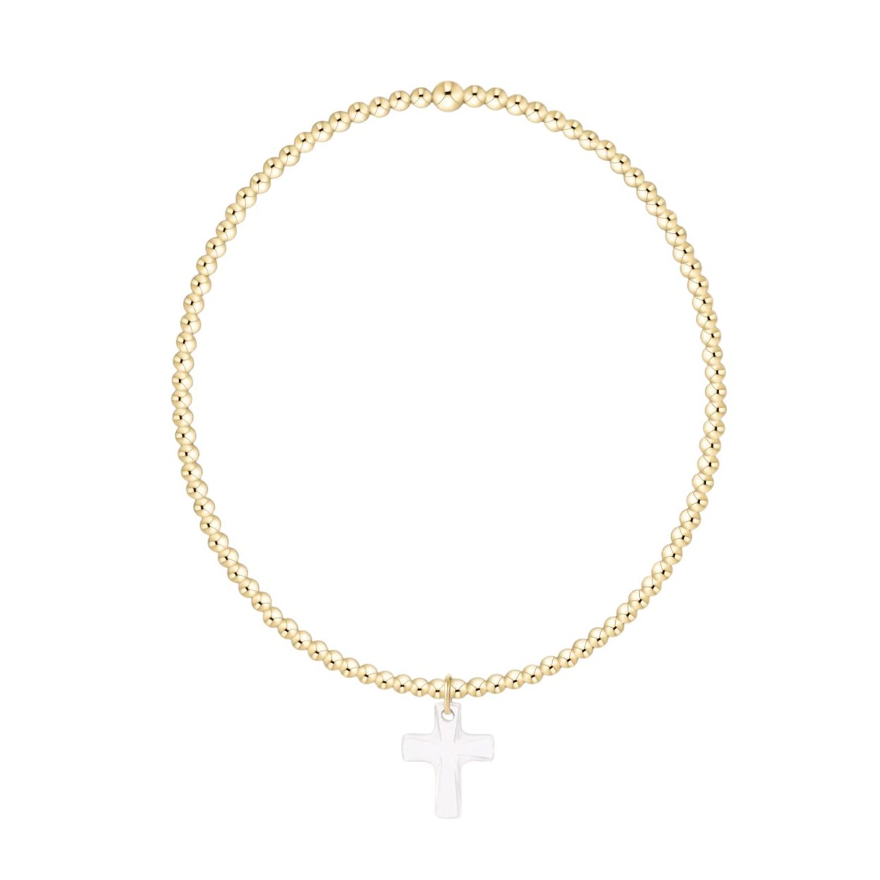Classic Gold 2mm Bracelet - Blessed Crystal Charm
