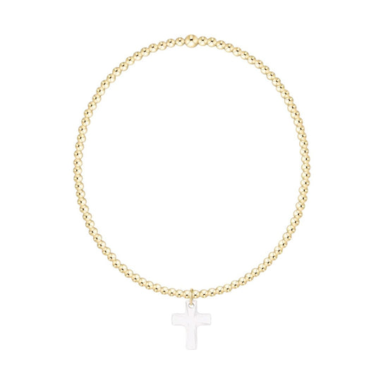 Classic Gold 2mm Bracelet - Blessed Crystal Charm