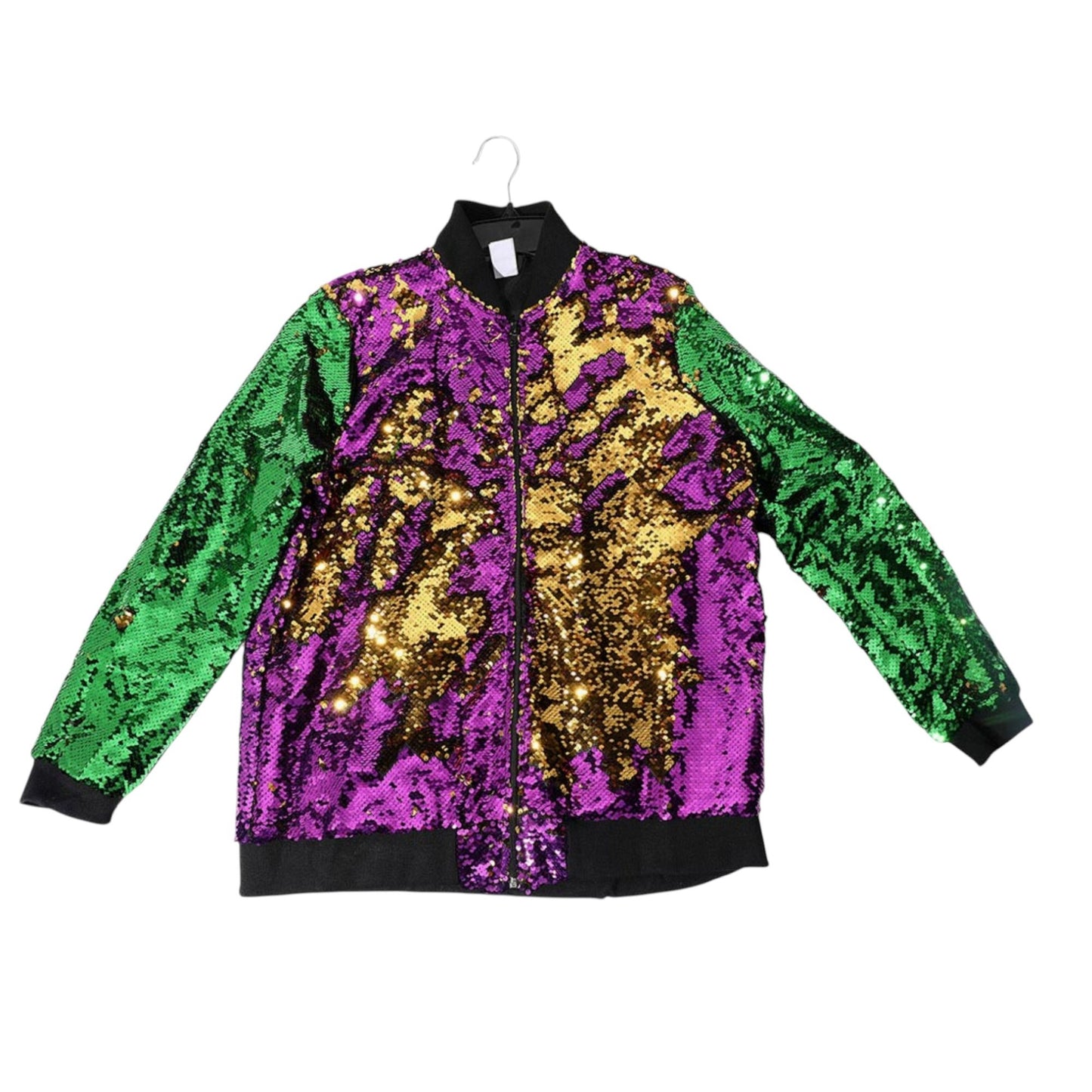 Reversible Sequin Mardi Gras Jacket
