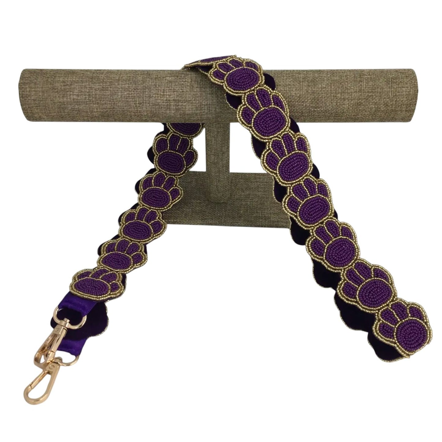 Beaded Paw Print Purse Strap