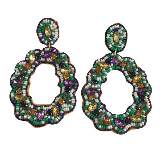 Beaded King Cake Earrings