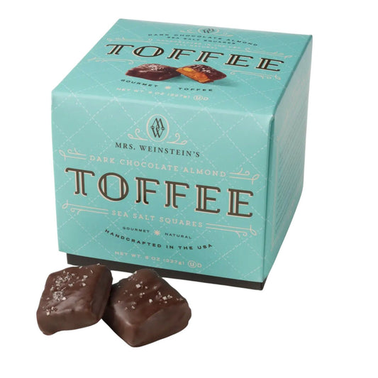 8 oz Dark Chocolate Almond Sea Salt Toffee Squares