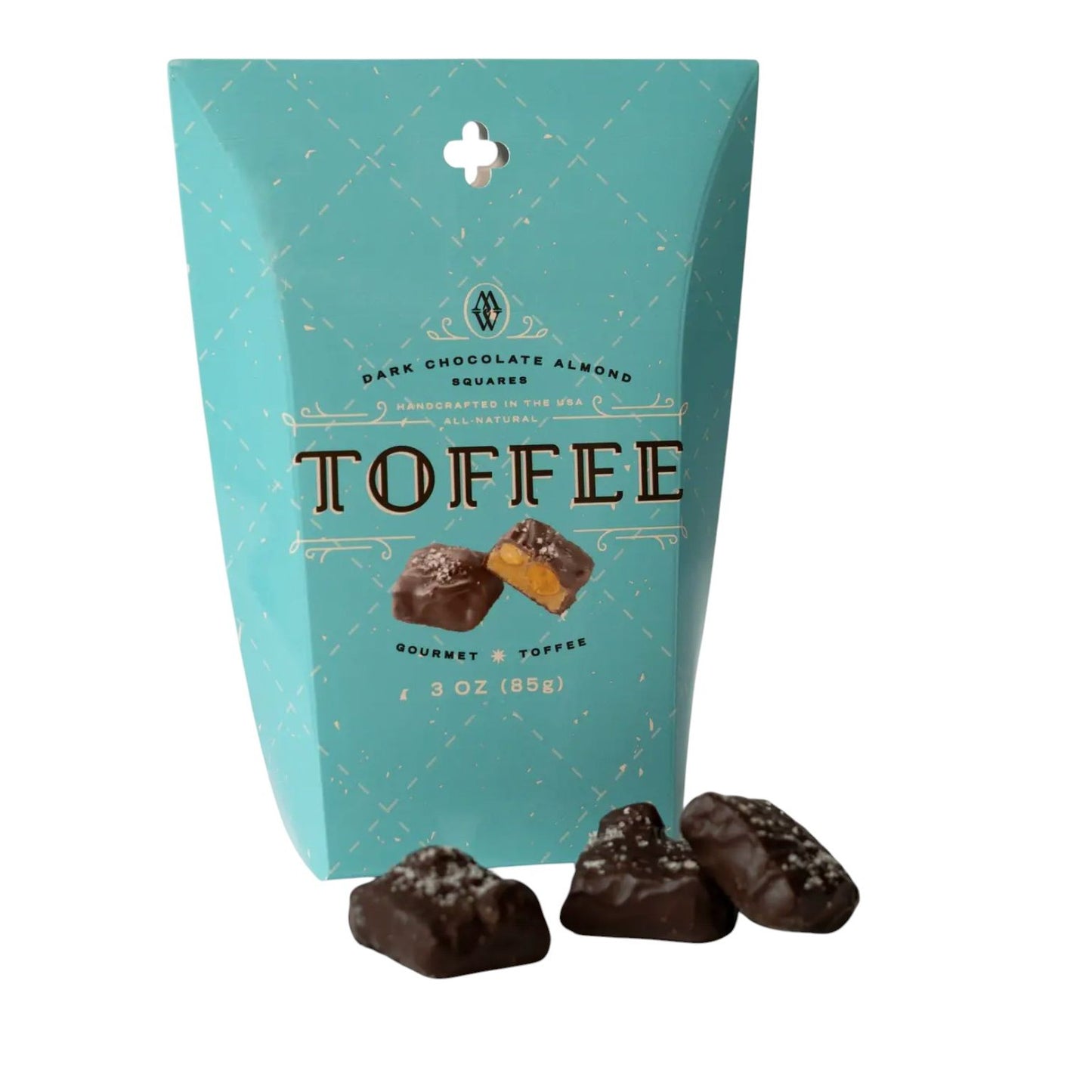 3 oz Dark Chocolate Almond Sea Salt Toffee Squares