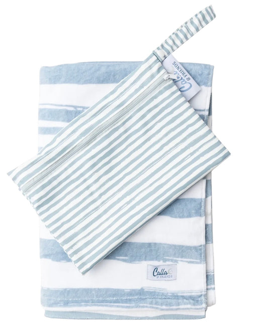 Blue Stripes - Kids Quick Dry Towel Set