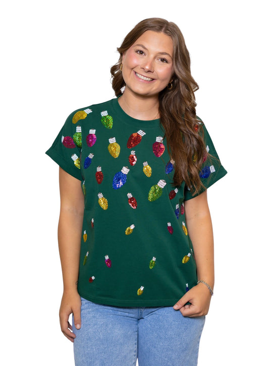 Christmas Lights Sequin Tee