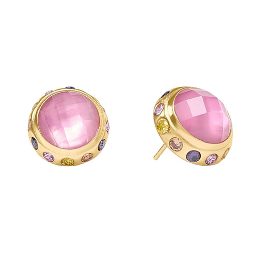 Rainbow Stud - Tourmaline Pink