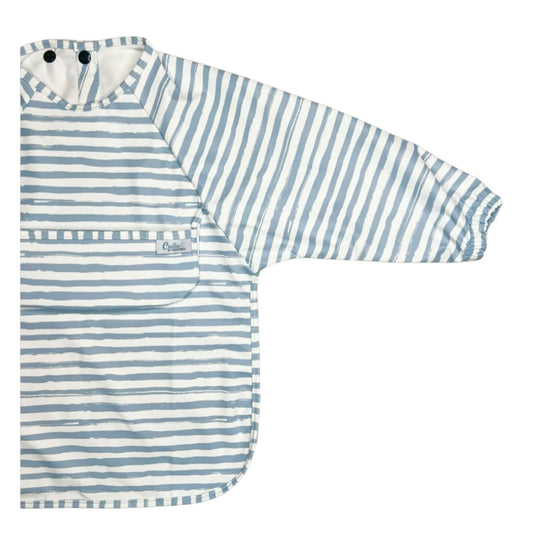 The Grayson Bib - Powder Blue Stripes