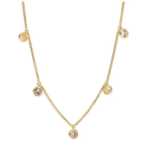 Rainbow Delicate Charm Necklace - Champagne
