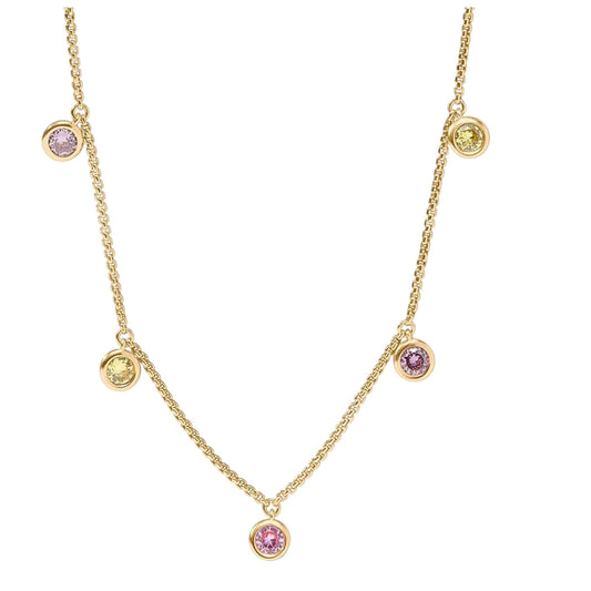 Rainbow Delicate Charm Necklace - Pink Dawn