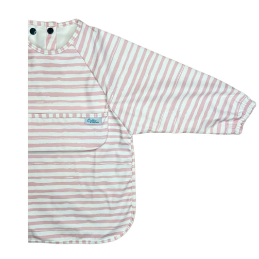 The Grayson Bib - Petal Pink Stripes
