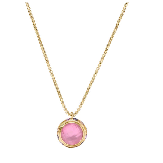 Rainbow Delicate Necklace -  Tourmaline Pink