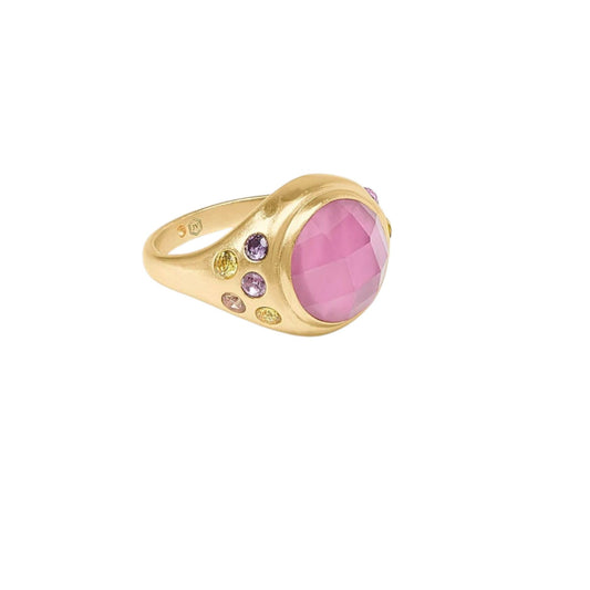 Rainbow Statement Ring - Tourmaline Pink - 7