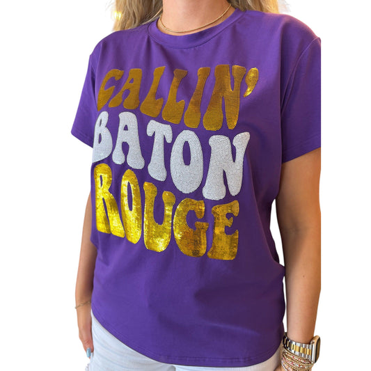 Callin' Baton Rouge Sequin Tee