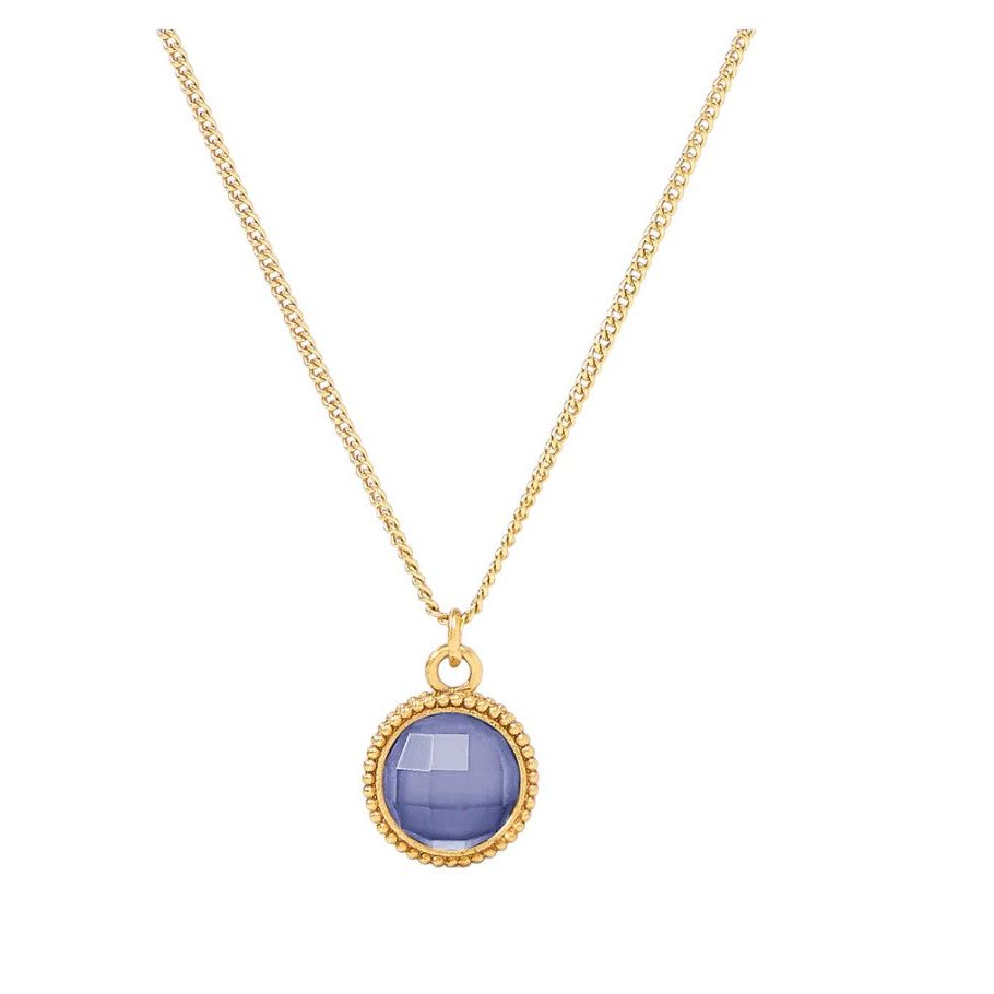 Fleur-de-Lis Solitaire Necklace - Tanzanite Blue