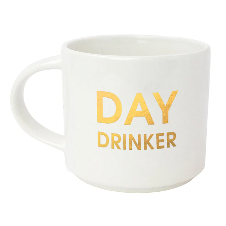 Coffee Mugs White/Gold - Day Drinker