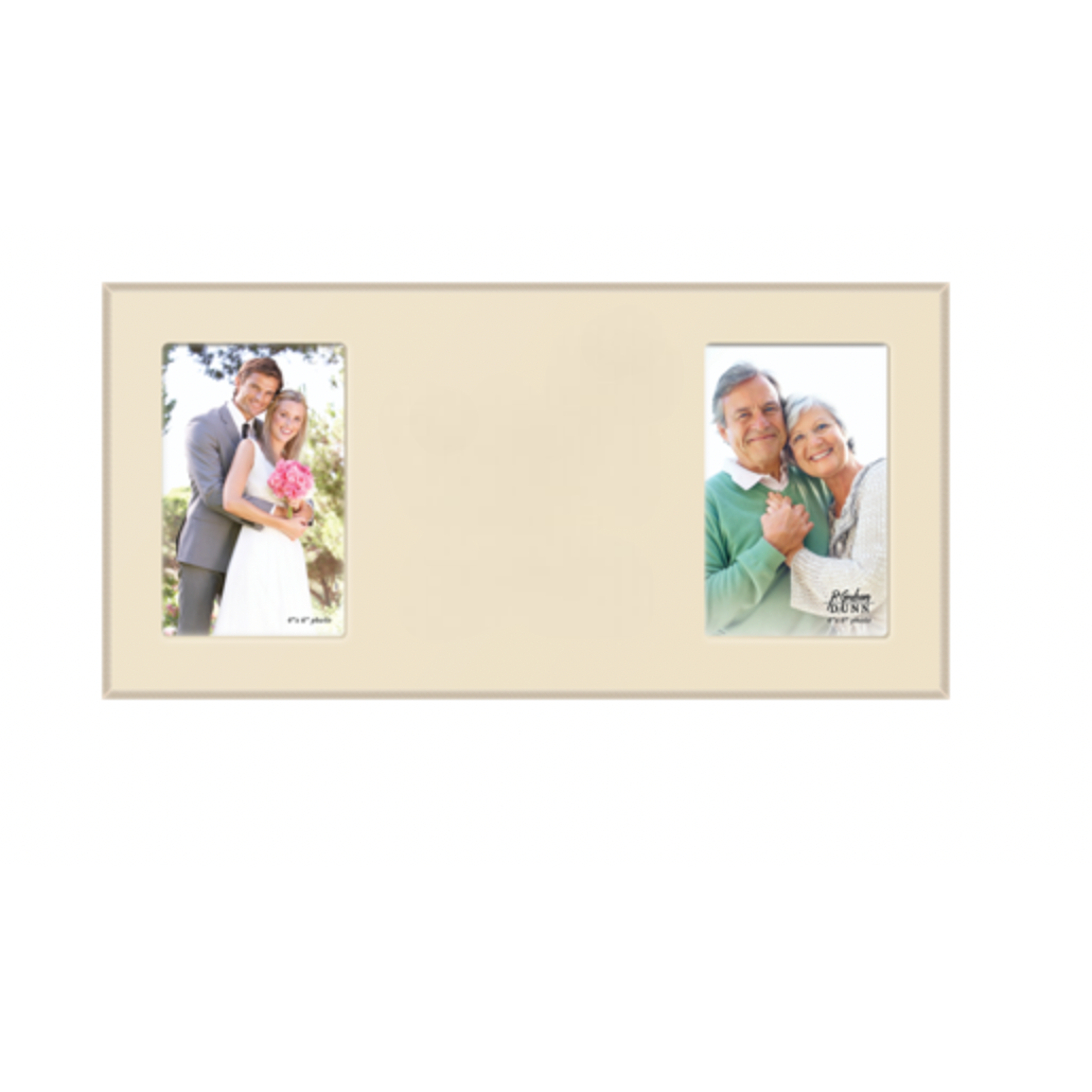 Ivory Double Photo Frame w/Bevel